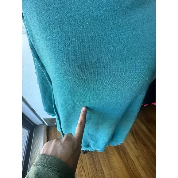 We The Free Camden Oversized Pullover Sweatshirt Teal Slouchy Crew XS - Picture 2 of 10